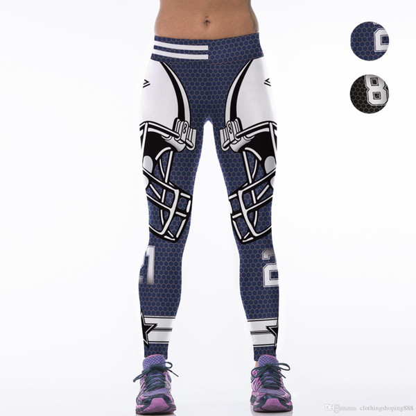 explodes Rugby digital printing close fitting girl's sports pants slacks women's tight pants women leggings