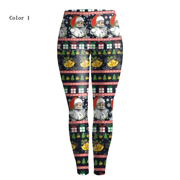 Wholesale free shipping Women Christmas Leggings Christmas Print Legins Fashion Fitness Leggins High Waist Legging Women Pants