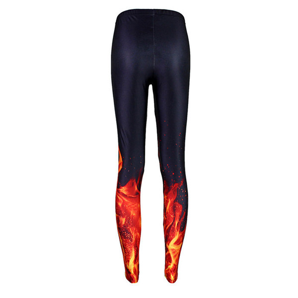 Wholesale free shipping women polyester 3D printing fire red galaxy slim fitting legging yoga running sport pants