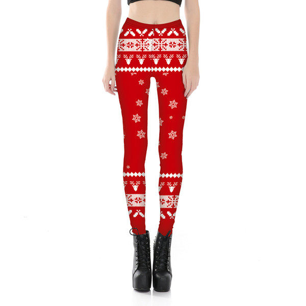 Wholesale New Arrivals Christmas Women Leggings Cosplay Gift Deer 3D Printed Legging Slim Pants