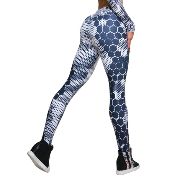 Women Fitness Push Up Legging Fashion Honeycomb Printed Leggings Female Activewear Workout Leggings Slim Jeggings Pants