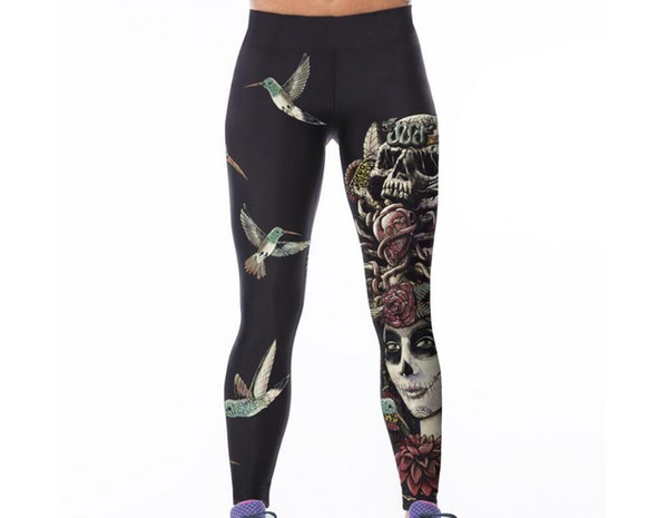 Women New Arrive 3D skulls Printed pant high waist legging for Woman Super elastic pants