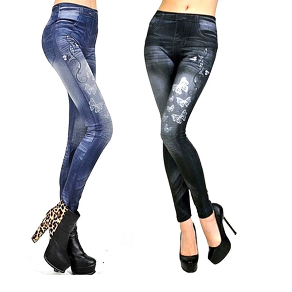 Ankle-Length Leggings Women New Printing Pencil Skinny Female Mid Waist Casual Denim Slim Legging KH902716