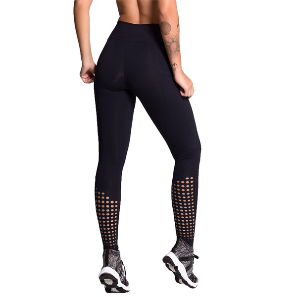 Women Fitness Legging Elastic Skinny Hollow Out Leggings Ladies High Waist Push Up Leggins Slim Mujer Workout Leggings