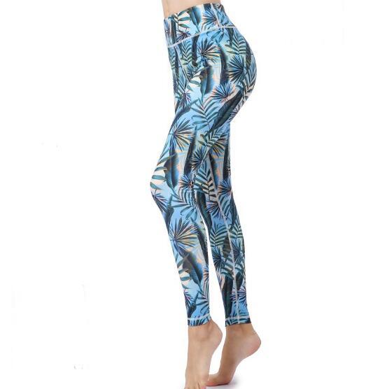 New printed yoga pants Digital printed yoga nine pants High waist yoga dance pants female European and American fashion popular