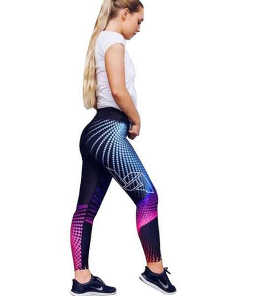 New cross-border bottom pants, four stitches, six-line digital printing, yoga bottom pants, high-waisted bottom trousers