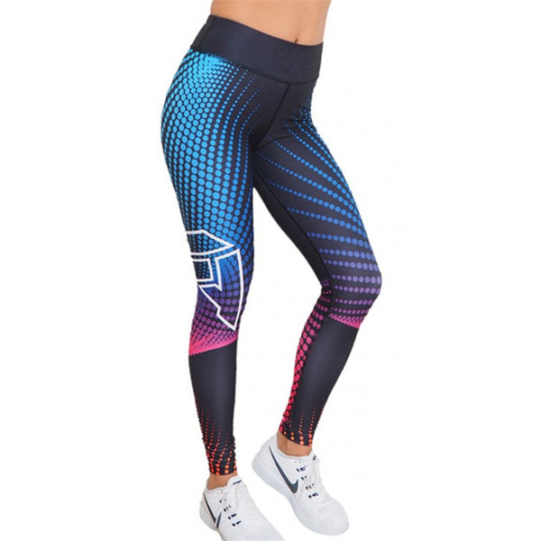 New Fashion 3D Print Fitness Legging Gradient color Strip Bodybuilding Women's Leggings Sportswear Female Workout Pants