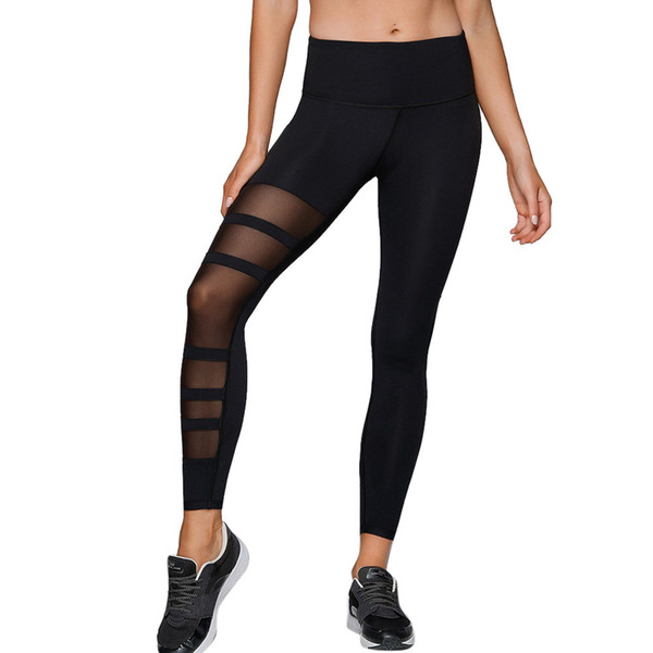 Leggings Women High Waist Patchwork Mesh Running Fitness Leggings Workout Sports Elastic Pants Sweatpants Trousers Clothes