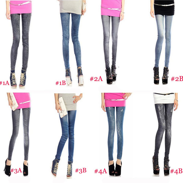 Wholesale-Free shipping HOT Women's Fashion Leggings Stretchy Skinny Leg Pants Jean Jegging 6pcs/lot D001