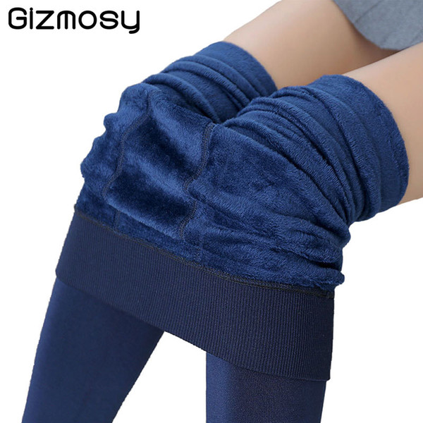 New Women's Winter Plus Size Cashmere Leggings Fashion Warm Super High Elastic Faux Velvet Winter Thick Slim Leggings SY1762