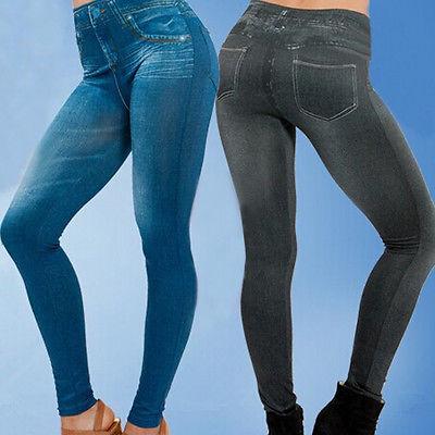 Wholesale- 2015 Women Leggings Jeans Leggins Black Jeggings Causal Plus Size Jeggings femal Blue gray Pants Hot Trousers