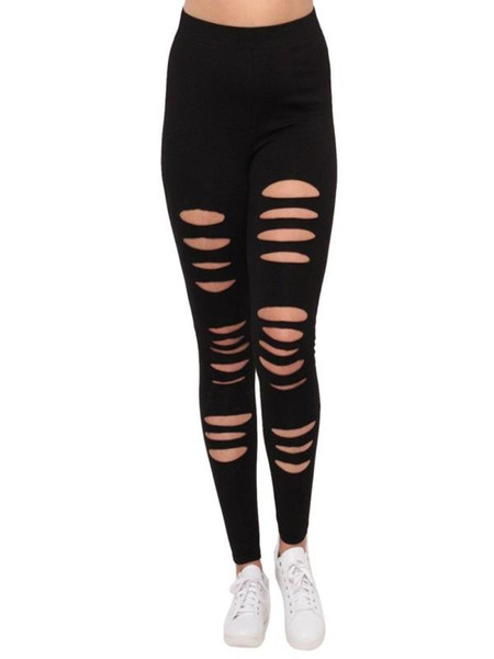 5XL Fashion Plus Size Women Sexy Leggings Trousers Sport Hole Casual Pants Leggings deportivos mujer *40