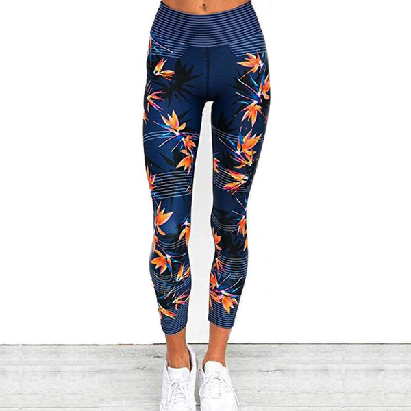 Womens Luxury Maple Leaf Printing Yoga Pants Fashion Gym Workout Sportwear Brand New Arrive Sport Tights Stretch Hot