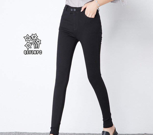 2018 Ladies tight pants Leggings Fashion casual ladies trousers Elasticity Cotton blend Keep warm Ventilation Women Pencil pants black A9190