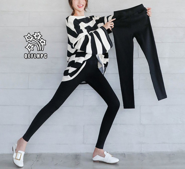 2018 Ladies tight pants Leggings Fashion casual ladies trousers Elasticity Cotton blend Keep warm Ventilation Women Pencil pants black A9191