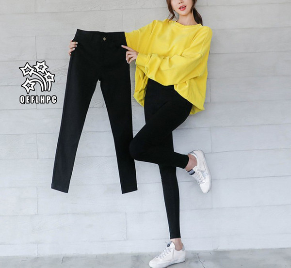 2018 Ladies tight pants Leggings Fashion casual ladies trousers Elasticity Cotton blend Keep warm Ventilation Women Pencil pants black