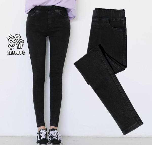 2018 Ladies tight pants Leggings Fashion casual ladies trousers Elasticity Cotton blend Keep warm Ventilation Women Pencil pants black A506