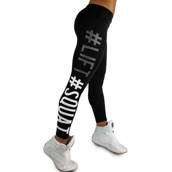 New Arrival Lift Squat Letter Print High Waist Women Leggings Pants Breathable Female Fitness Leggins Casual Trousers For Women