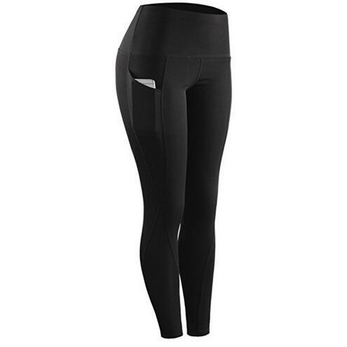 Black high waist Pocket Sports legging for Women New Plus Size Women Fashion Leggings Pants Elastic Fitness Training