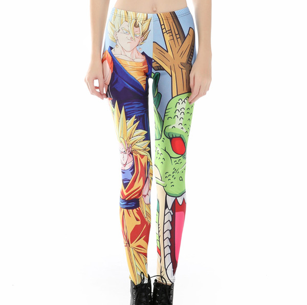 Fashion Women Leggings Classic Anime Dragon Ball Z Goku Vegeta Prints Pant Ladies Smooth Material Fitness Legging Jeggings