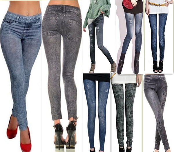 New Hot Selling Girls Women Thin Ladies Fashion wild snow Denim Leggings Pants Trousers 7 Types High Quality