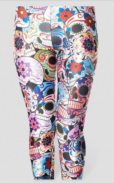 Hot Sexy X-017 2014 New Day of the Dead Leggings Digital Print Pants Plus Size S M L XL