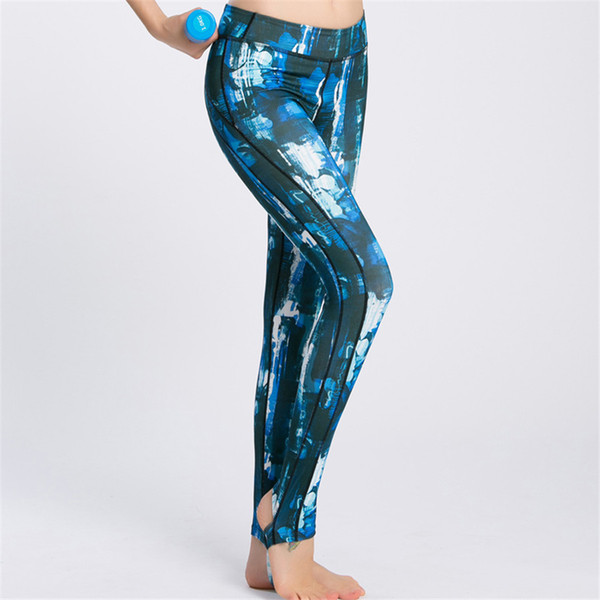 Fashion Women Leggings Arts Printing Blue Fitness workout Legging Sexy Slim fit Legins High Waist Stretch Trouser Pants New Hot