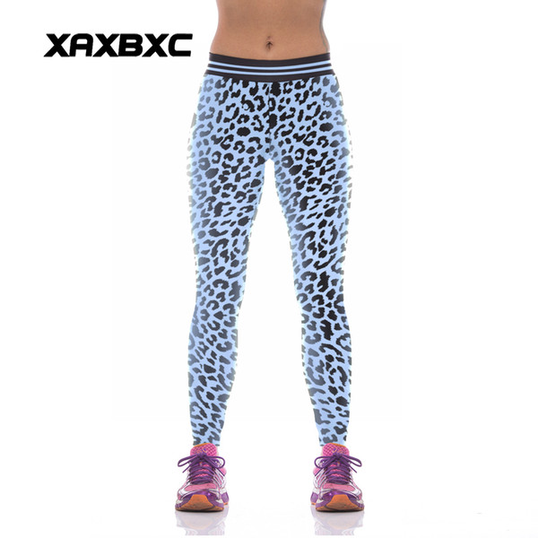 NEW KYK1038 Sexy Girl Women Leopard 3D Prints High Waist Polyester Fitness Leggings Pants Plus Size