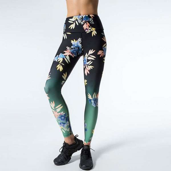 Fashion Leaves Print Women Leggings Harajuku Athleisure Fitness Elastic Sporting Leggings Women Pants Enough Stock