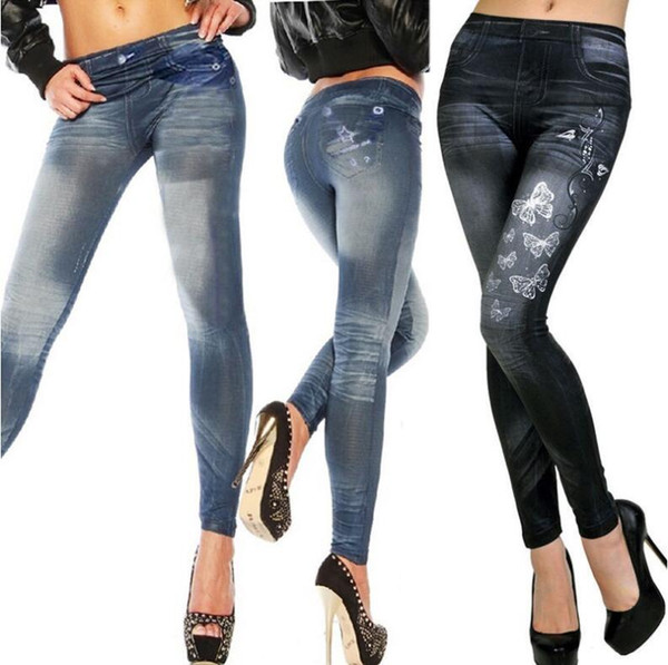 Womens Sexy Slim Skinny Legging Jeans Leggings Stretchy Pants Casual Pencil Denim Trouser (One Size)