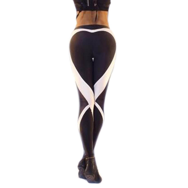 Hot Sales ! Women Double Black Heart Pattern Hip Sporting Leggings Fitness Thick Winter Skinny Pants