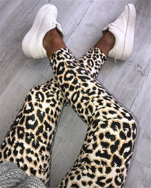 Womens Leggings Active Fitness Yoga Leggings Running Leopar Jogging Letter Print Pants Trousers Splice Striped Legging Track Pants Size S-XL