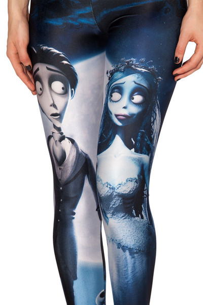 Hottest Design Corpse Bride Digital 3D Printing Tights Leggings Women Female Pants Sexy Workout Yoga Sports Leggings Polyester Elastic