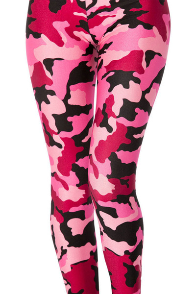 Wholesale Sexy Yoga Fitness Leggings Pants Pink Camouflage Digital Printed Leggings Casual Slim Pants Tights For Women