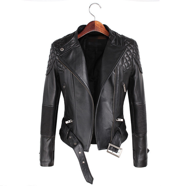 Leather Jackets Women 2017 Spring Autumn Rivet Zipper Motorcycle Faux Leather Coat Female Paragraph Lapel Jacket Coat