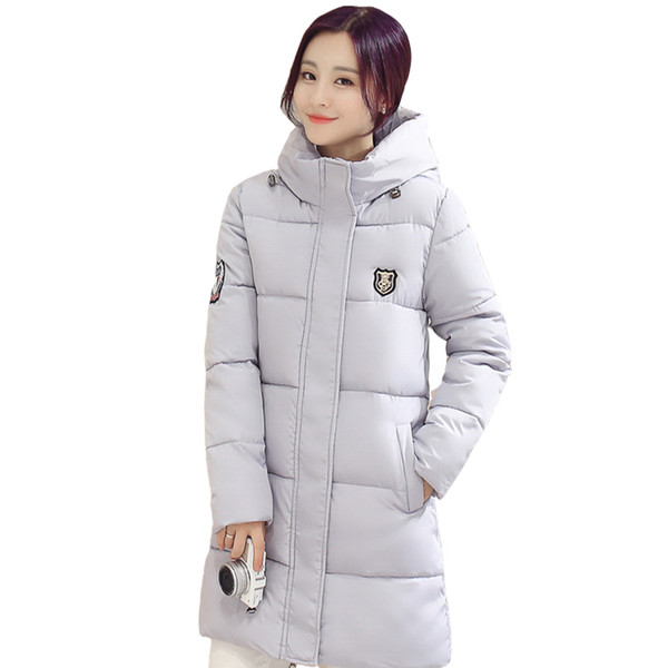 Wholesale- 2017 Winter New Korean Version Of Cotton Long Section Of Large Size Women's Slim Padded Jacket Thick Coat Female CC032