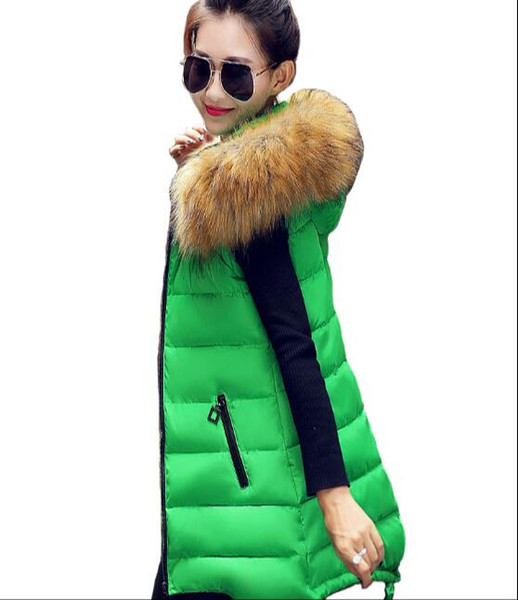 New Arrival 2018 Women Winter Vest Women's Long Vest Jacket Sleeveless Hooded Down Cotton Slim Waistcoat Warm Female