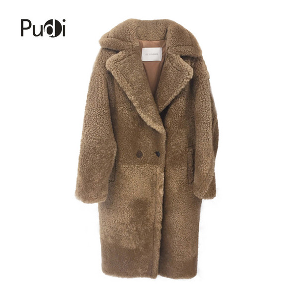 CT817 new women fashion real sheep fur over coat girl leisure solid jacket coat