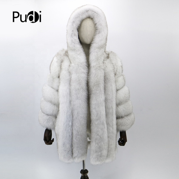 Pudi CT916 women knitted Real naturl fox fur coat jacket overcoat lady fashion winter warm genuine coat many colors outwear