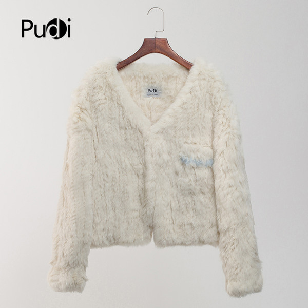 CT804 women real rabbit fur knit warm coat girl winter jackets sweaters fashion double colors coats Sale-Seller