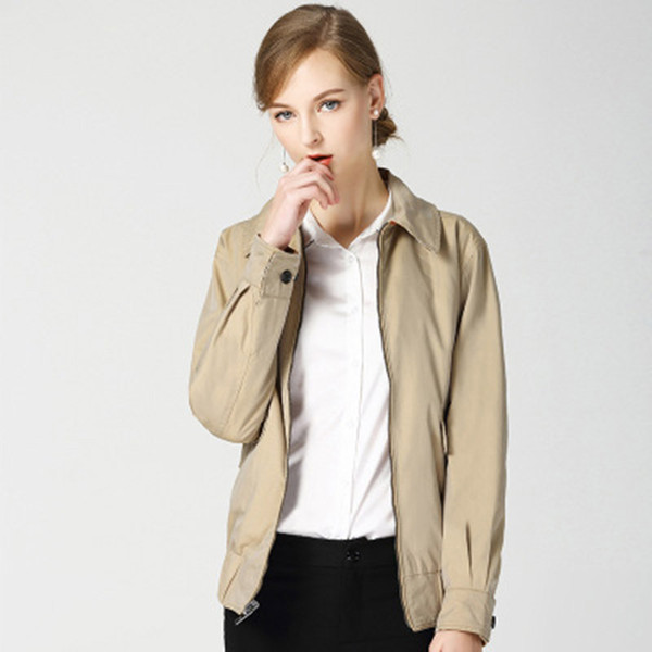 Fashion Baseball Clothing Khaki Spring Coat Women Loose Short Jacket Short Outwear Coat Wear Jacket On Both Sides Drop 