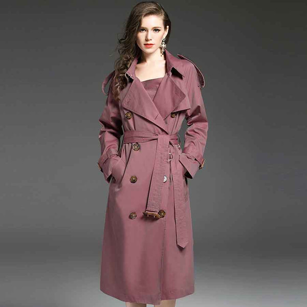 Fashion Women Trench Coat European and American Style Women Winter Outerwear Pure Cotton Lapel Neck Jackets New Coat 