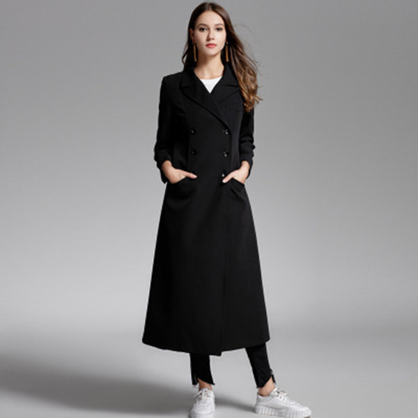 Wholesale 2018 New Women Trench Coat Slim Women Long Jackets And Coats Overcoat Double Breasted Trench Coat Women Windproof Winter Outerwear