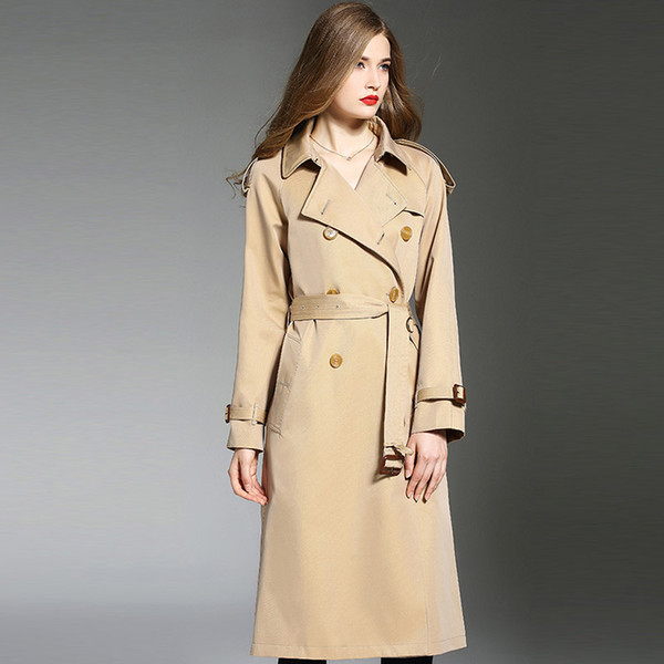 Slim Sexy Trench Coats High Quality Outwear Overcoat Autumn Winter Waterproof Coat Fashion Length Women's Outerwear Coats