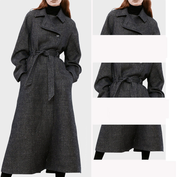 Winter New Long Woolen Coat Dress Fashion Women Winter Jacket Coat Christmas Parka Plus Size Ladies England Trench Coat Outerwear