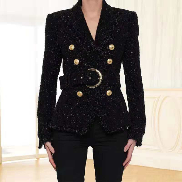 Big Button Coat Women Runway New Fashion Long Sleeve Jackets Casual Slim Female Elegant Coats