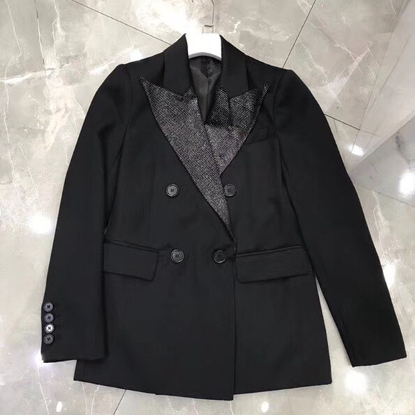 Woman Blazers Black Coat Long Sleeve Spring Autumn Fashion Casual Formal Elegant Jackets Ladies With Button