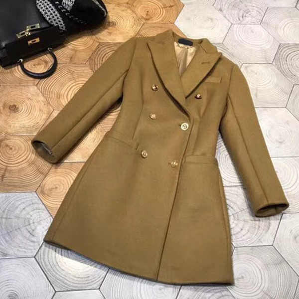 100 Wool Coat Women Winter High Quality Slim Button Jacket Casual Long Sleeve Female Long Coats Outerwear