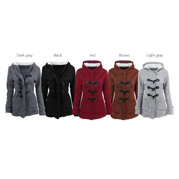 BOFUTE New Women's Clothing Thicken Medium Length Hooded Wool Jackets Cotton Coats B0398