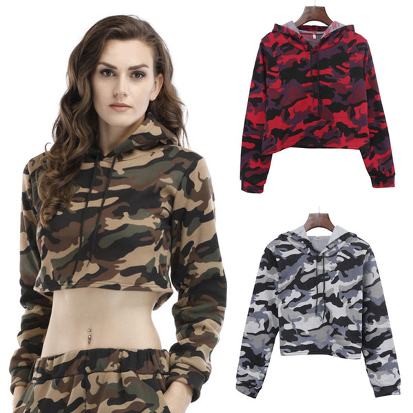 BOFUTE New Women's Clothing Long Sleeve Camouflage Sweatshirt Outerwear B5502